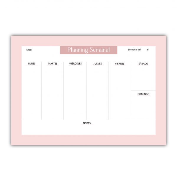 pink weekly planner